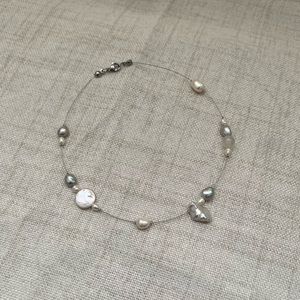 handmade pearl choker necklace 13-13.5in